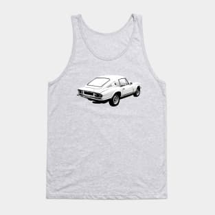 Triumph GT6 Mk3 1970s classic car rear quarter monochrome Tank Top